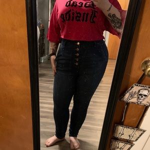 Fashion Nova Super High Rise Ankle Jeans Dark Wash